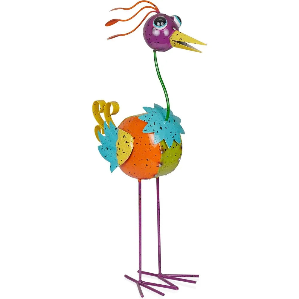 Quirky Metal Rainbow Bird Decor - Eclectic Goods Galore