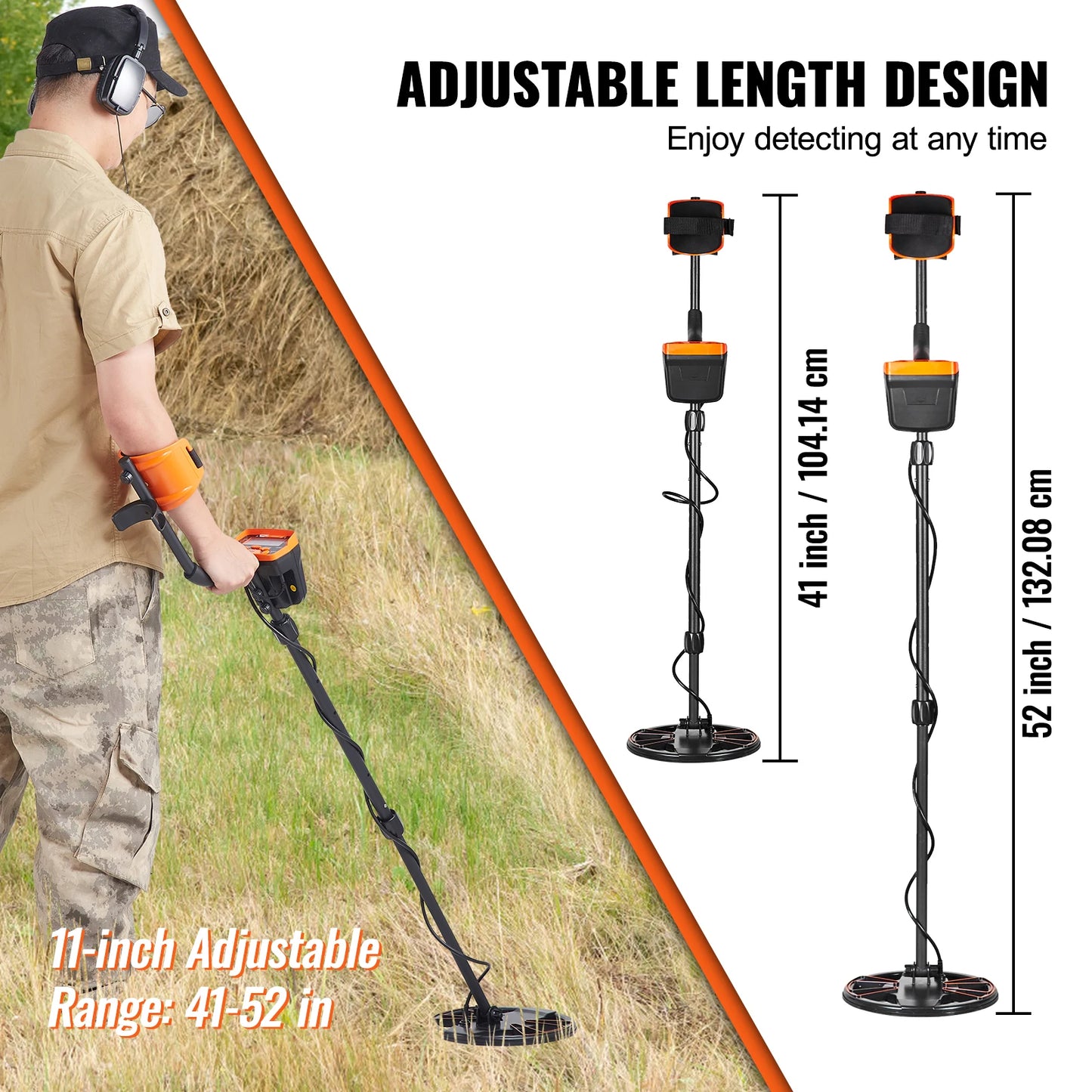 VEVOR Metal Detector for Adults & Kids with LCD Display 7 Modes DSP Chip Higher Accuracy Gold Detector 10'' Detection Depth