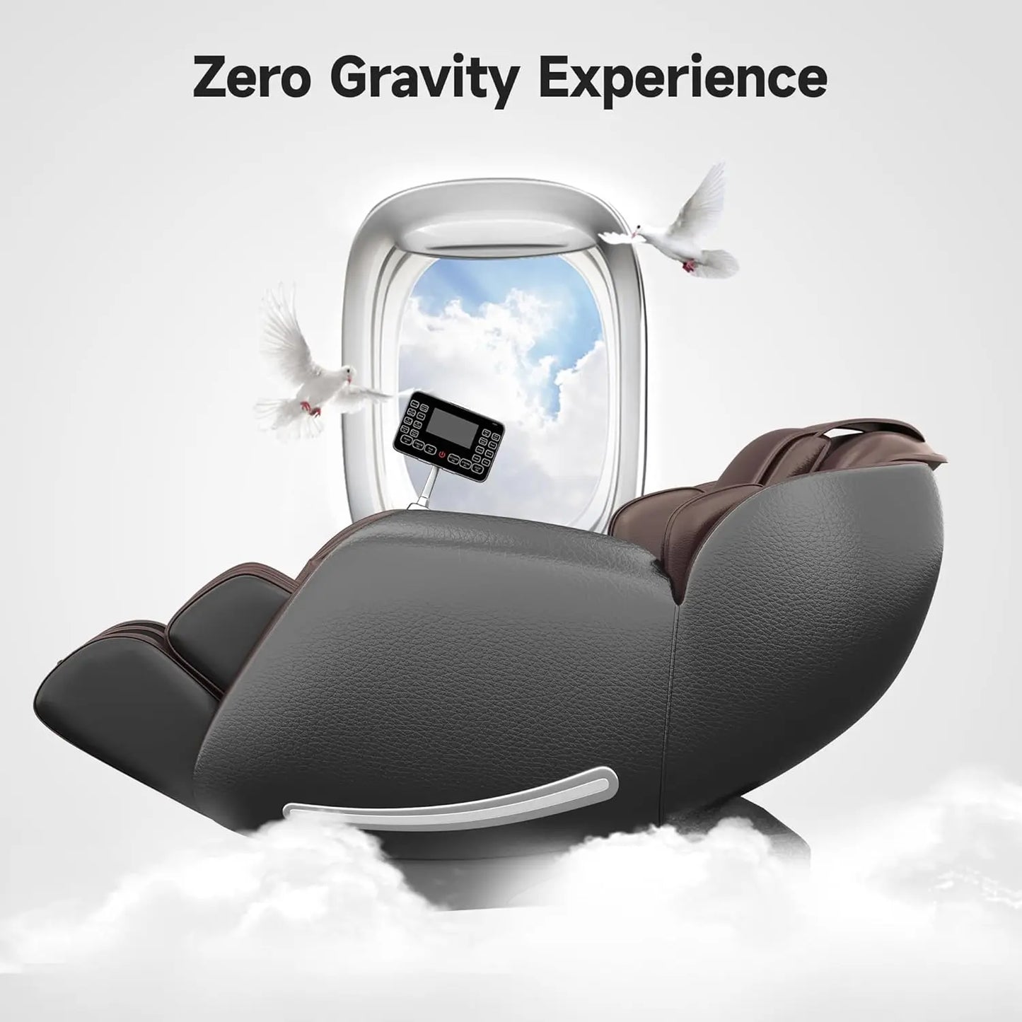 Zero Gravity SL-Track Shiatsu Massage Recliner Chair with APP Control, Brown