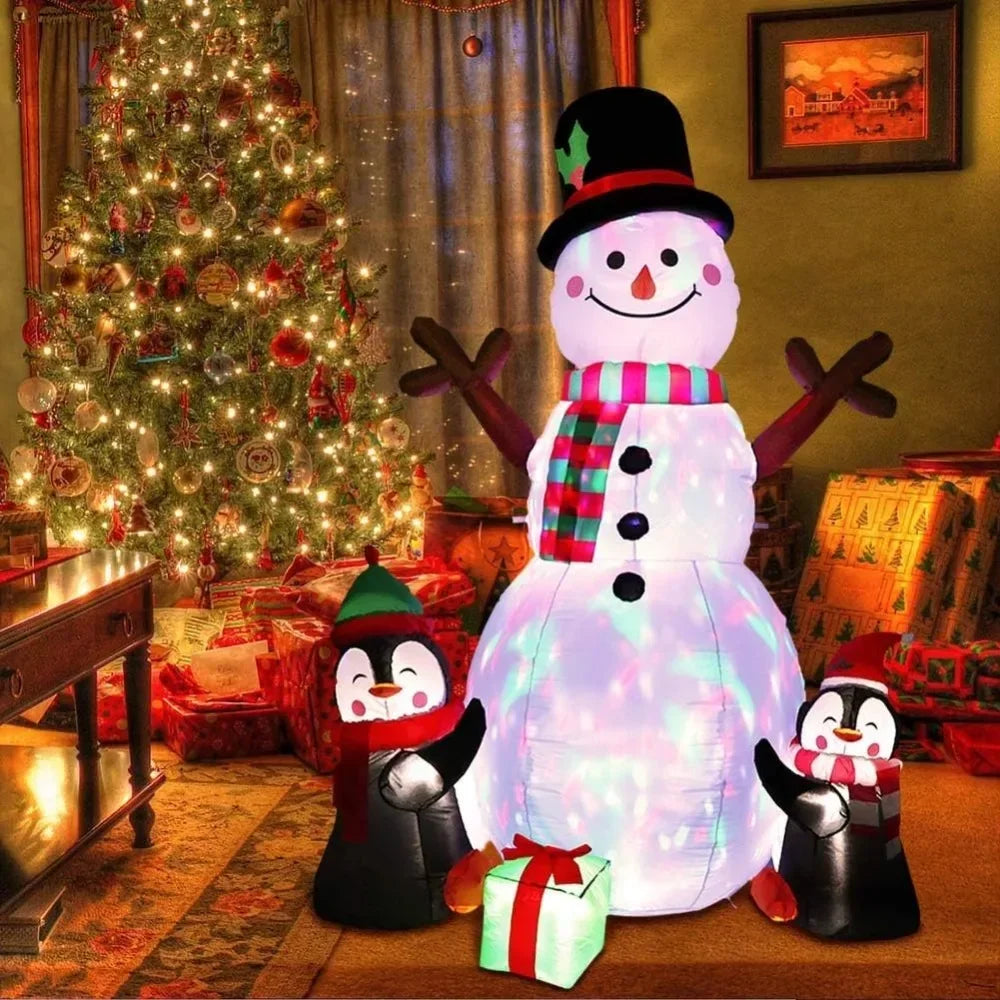 Christmas Inflatables 6ft  Christmas Decorations Outdoor Snowman Penguin Blow Up Yard Decorations