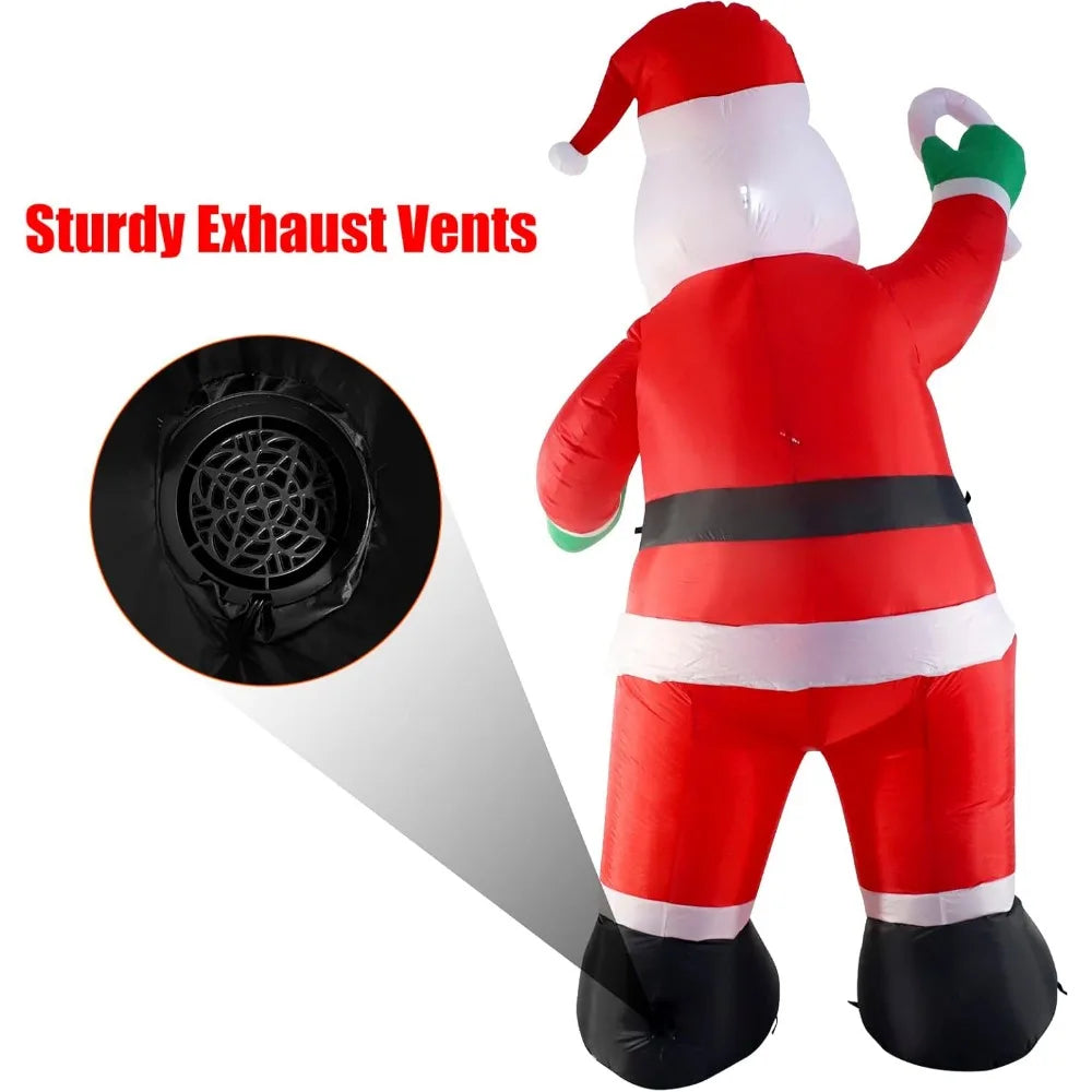 10ft Inflatable Christmas Decorations, Christmas Santa Claus with Candy with LED Light