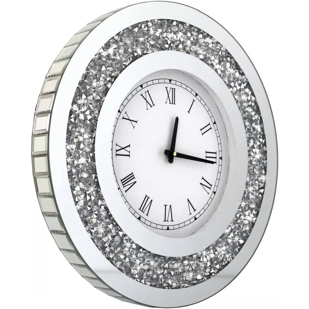 Crystal Sparkling Diamond Mirror Large Wall Clock - Eclectic Goods Galore