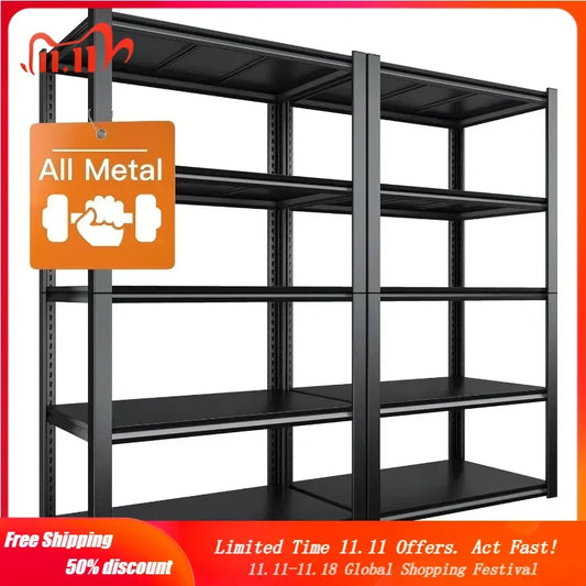 2000LBS Heavy Duty Storage Shelves Adjustable 5 Tier Metal Shelves