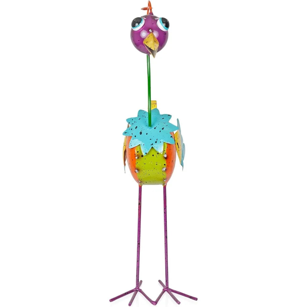 Quirky Metal Rainbow Bird Decor - Eclectic Goods Galore