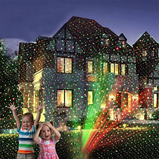 LED Christmas Projector Garden Lights Waterproof LED Moving Snowflake Landscape Spotlight Projector Decorative Light for Indoor/