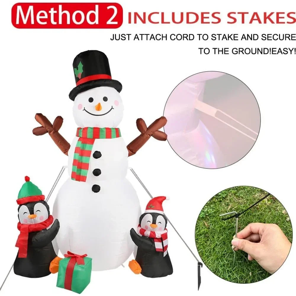 Christmas Inflatables 6ft  Christmas Decorations Outdoor Snowman Penguin Blow Up Yard Decorations