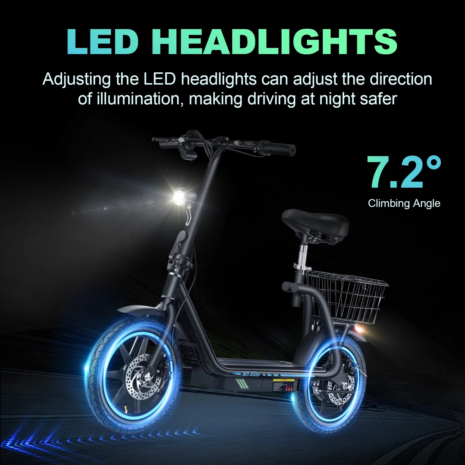 Electric Scooter for Adults BOGIST M5 ELITE, 500W Motor(Peak 800W), 25mph, 45km Range, Electric Scooter with Seat, Ship from US - Eclectic Goods Galore