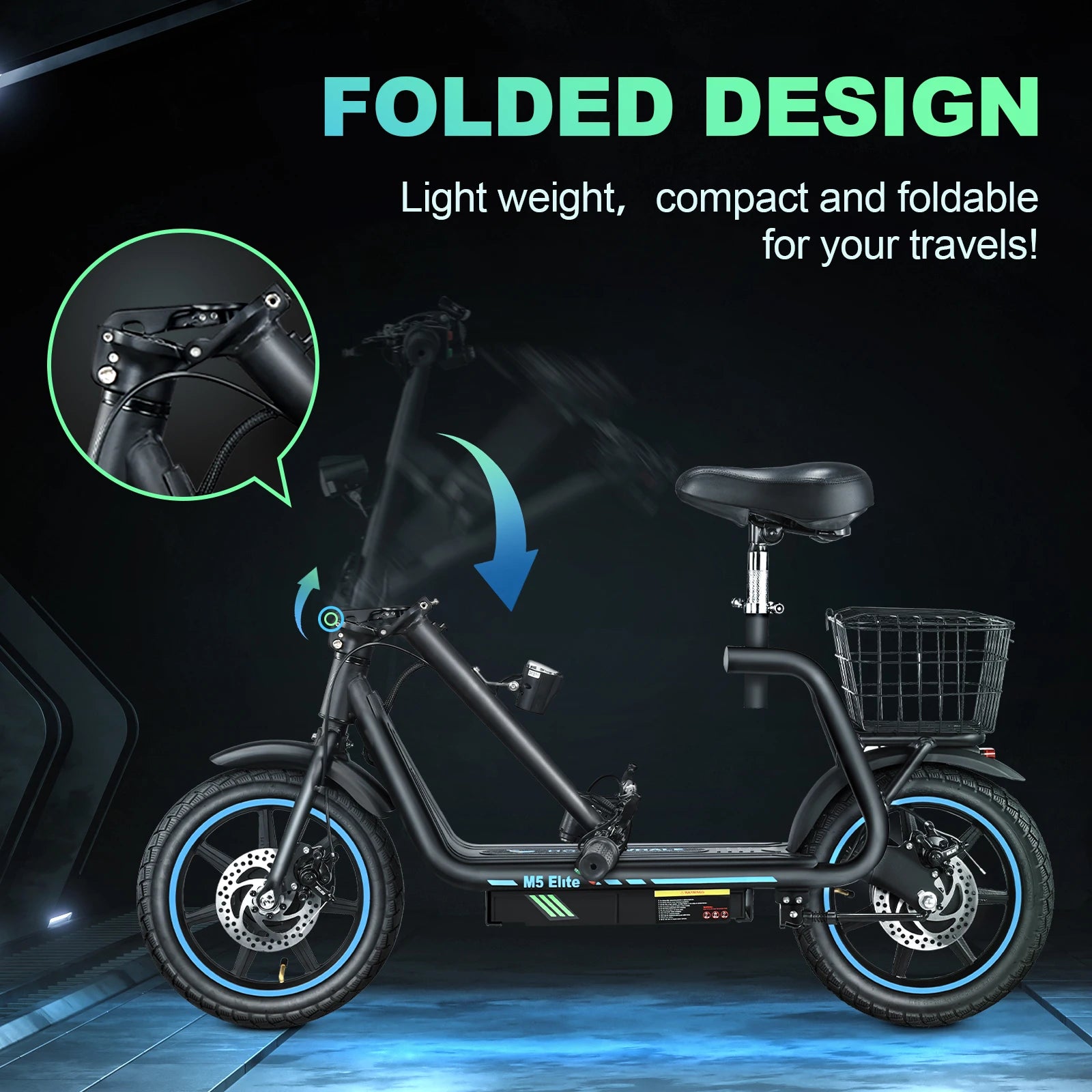 Electric Scooter for Adults BOGIST M5 ELITE, 500W Motor(Peak 800W), 25mph, 45km Range, Electric Scooter with Seat, Ship from US - Eclectic Goods Galore